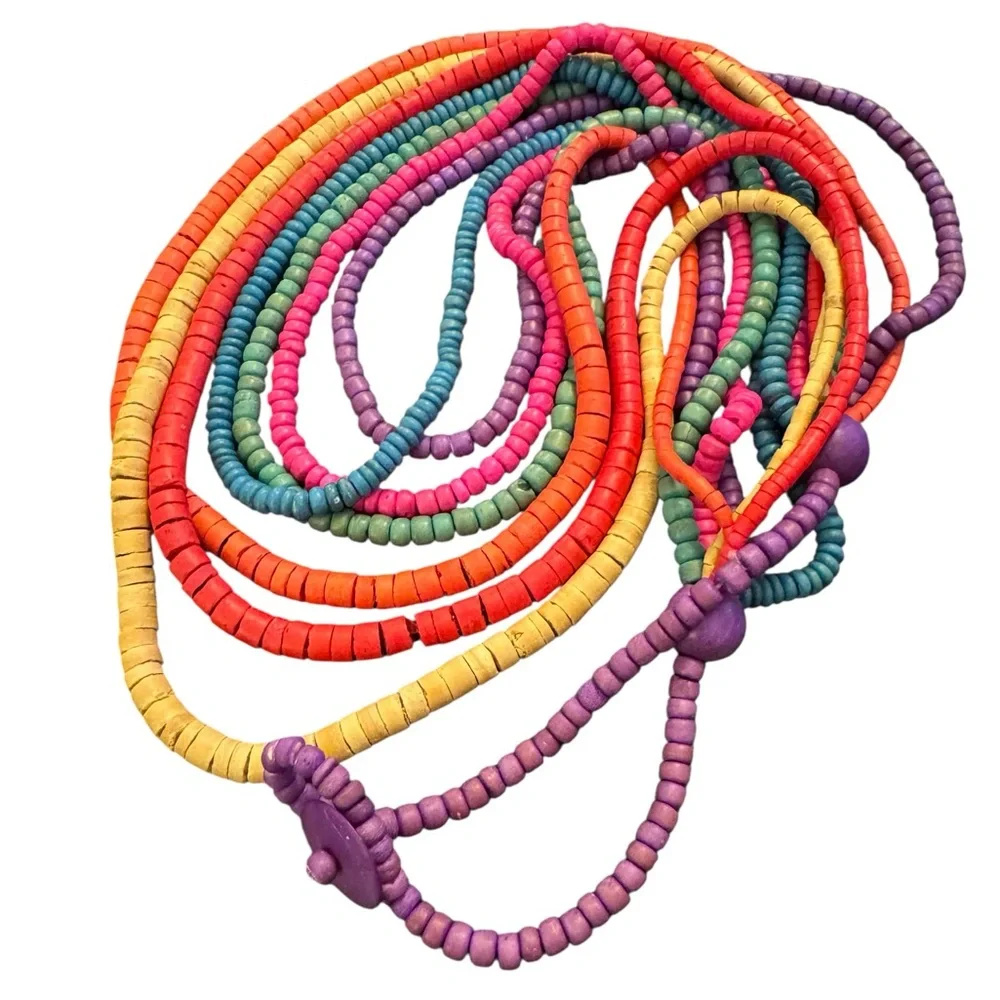 Multi-Color Beaded Layered Necklace - Women Jewelry - Picture 4 of 6